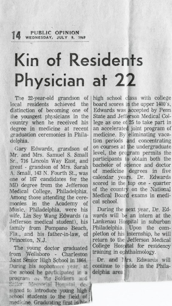 article about Gary Edwards graduation